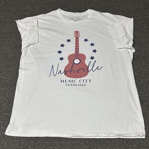 Lotus Fashion Women's Nashville Tennessee Music City White (Sz XL)
